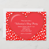 Valentijnsdag Party Hart Kaart (Voorkant)