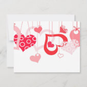 Valentijnsdag Party Invitation Flat Kaart (Achterkant)