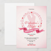 Valentijnsdag Party Invitation Flyer Kaart (Voorkant / Achterkant)