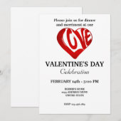 VALENTIJNSDAG PARTY MET RETRO HART KAART (Voorkant / Achterkant)