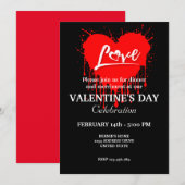 VALENTIJNSDAG PARTY MET ROOD HART LIEFDE KAART (Voorkant / Achterkant)
