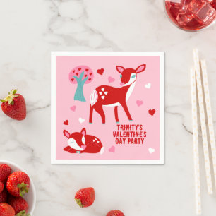 Valentijnsdag Party roze Cute Deer Servet