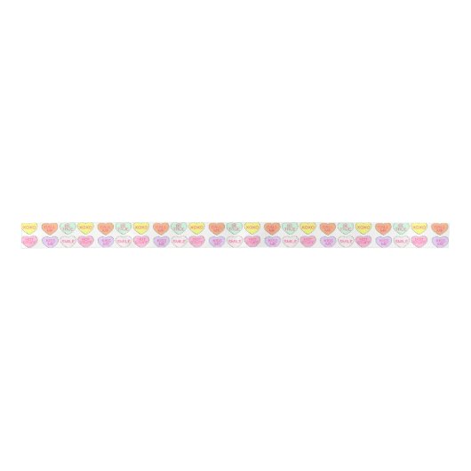Valentijnsdag Pastel Snoep Conversation Hearts Lint (Voorkant)