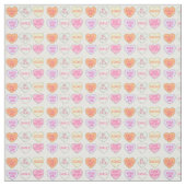 Valentijnsdag Pastel Snoep Conversation Hearts Stof (Swatch)