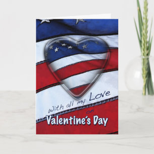 Valentijnsdag patriottisch hart feestdagen kaart