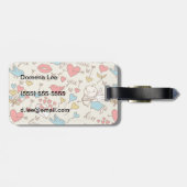 Valentijnsdag Patroon met Cupid Bagagelabel (Achterkant horizontaal)