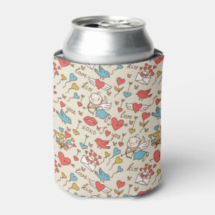 Valentijnsdag Patroon met Cupid Blikjeskoeler