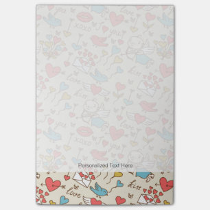Valentijnsdag Patroon met Cupid Post-it® Notes