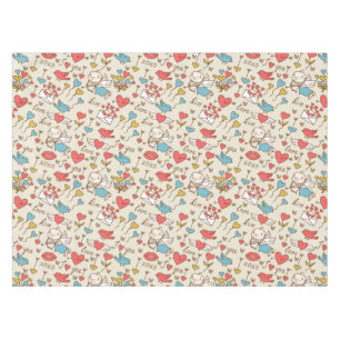 Valentijnsdag Patroon met Cupid Tafelkleed