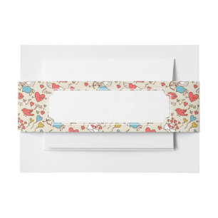 Valentijnsdag Patroon met Cupid Uitnodigingen Wikkel