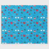 Valentijnsdag Patroon op blauw Cadeaupapier (Vlak)