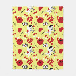 Valentijnsdag patroon op geel fleece deken