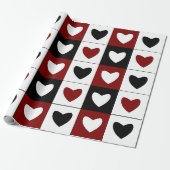 Valentijnsdag Pattern Happy Hearts Pattern Cadeaupapier (Uitgerold)