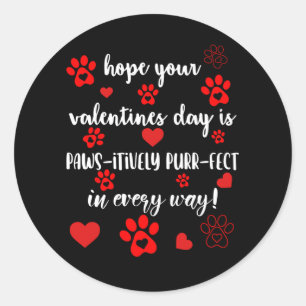 Valentijnsdag Paws Heart Hondenliefhebber Ronde Sticker