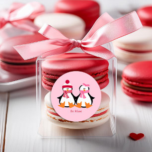 Valentijnsdag Penguins Ronde Sticker