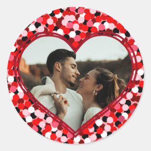 Valentijnsdag Photo Heart Ronde Sticker