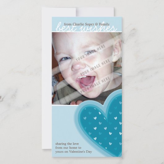 VALENTIJNSDAG PHOTOCARD :: funky harten 4P Feestdagenkaart (Voorkant)