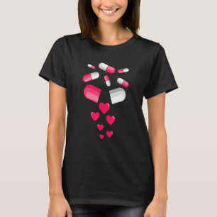 Valentijnsdag Pills Heart Cute Hearts Medicine P T-shirt