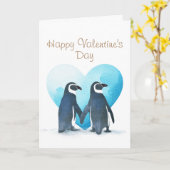 Valentijnsdag Pinguïns Kaart  (Gele Bloem)