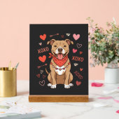 Valentijnsdag Pitbull Hond XOXO Liefde Design Acryl Bord (Huwelijk)