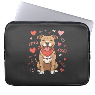 Valentijnsdag Pitbull Hond XOXO Liefde Design Laptop Sleeve