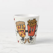 Valentijnsdag "Pizza en gefrituurde aardappelen Ma Latte Mok (Voorkant)