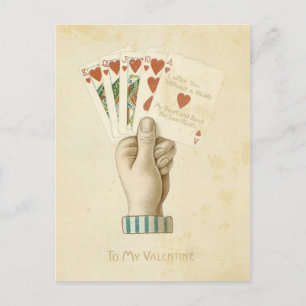  Valentijnsdag Poker Hand Rode Harten Liefde Feestdagenkaart