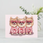 Valentijnsdag Pommeren Feestdagenkaart (Staand voorkant)