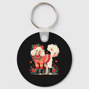 Valentijnsdag Poodle Liefhebber Shirt Mijn Hond Is Sleutelhanger