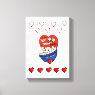 Valentijnsdag Popcorn voor de verrekte Canvas Prin Afdruk