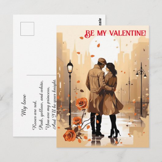 Valentijnsdag. Praat over je liefde! Briefkaart (Voorkant / Achterkant)