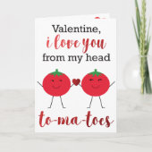Valentijnsdag Pun Ik Hou Van Jou Tomaten Kaart (Voorkant)