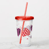 Valentijnsdag Punk gekleurd hartenmonogram Acryl Drinkbeker (Achterkant)