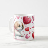 Valentijnsdag Puppy Love Koffiemok (Voorkant links)