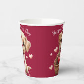 Valentijnsdag Puppymand Rode Hart Snoep Papieren Bekers (Links)