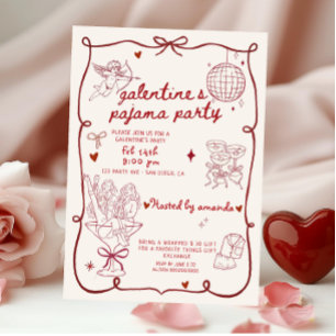 Valentijnsdag Pyjama Feest Kaart