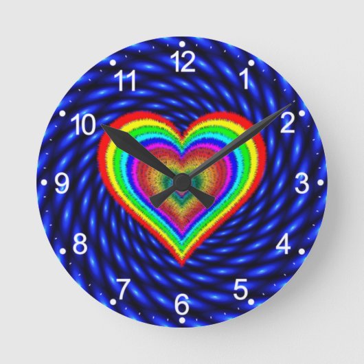 Valentijnsdag Rainbow Love Symbool-25543 Ronde Klok (Voorkant)