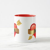 Valentijnsdag Red Heart Aangepaste naam Mok Cup Te (Midden)