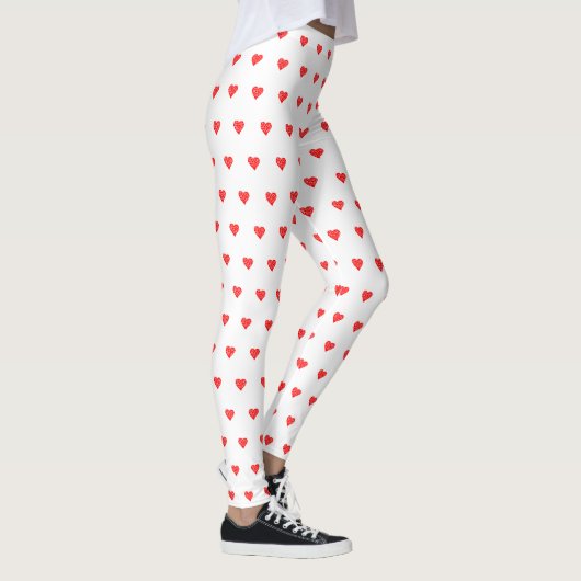 Valentijnsdag Red Heart Black Leggings (Rechts)