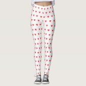 Valentijnsdag Red Heart Black Leggings (Voorkant)