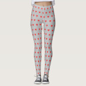 Valentijnsdag Red Heart Black Leggings (Voorkant)