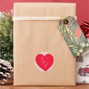 Valentijnsdag Red Heart Ronde Sticker