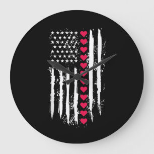 Valentijnsdag Red Hearts Amerikaans Grote Klok