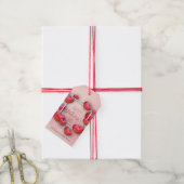 Valentijnsdag Red Hearts Glitter - Gift Label Cadeaulabel (Met Touw)