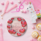 Valentijnsdag Red Hearts Glitter Paper Bord (Feest)