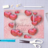 Valentijnsdag Red Hearts Glitter-weefselpapier Tissuepapier (Craft)