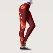 Valentijnsdag Red Hearts JOUW TEKST in Leggings (Rechts)