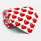 Valentijnsdag Red Hearts Man Stropdas (Opgerold)