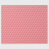 Valentijnsdag Red Hearts op roze Cadeaupapier (Vlak)