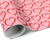 Valentijnsdag Red Hearts op roze Cadeaupapier (Rol Hoek)